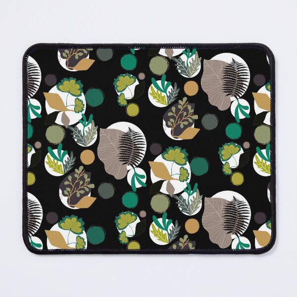 Item preview, Abstract Botanical Geometric Pattern With Leaves And Circles designed and sold by Vibria Pattern Studio.