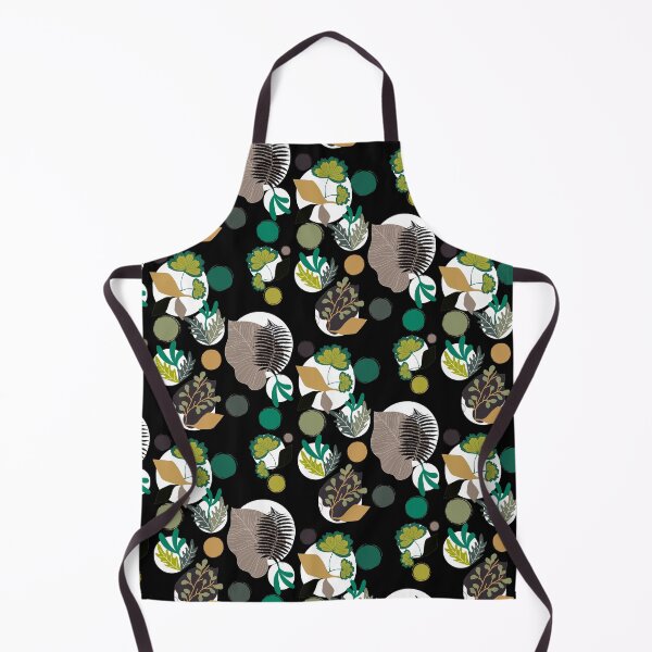 Item preview, Abstract Botanical Geometric Pattern With Leaves And Circles designed and sold by Vibria Pattern Studio.