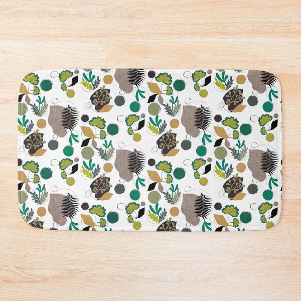 Item preview, Abstract Botanical Geometric Pattern With Leaves And Circles designed and sold by Vibria Pattern Studio.