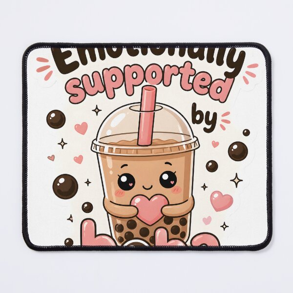 Item preview, Emotionally Supported by Boba Cute Bubble Tea Aesthetic Funny Food Lover Kawaii Dessert Design designed and sold by StickyGuys.