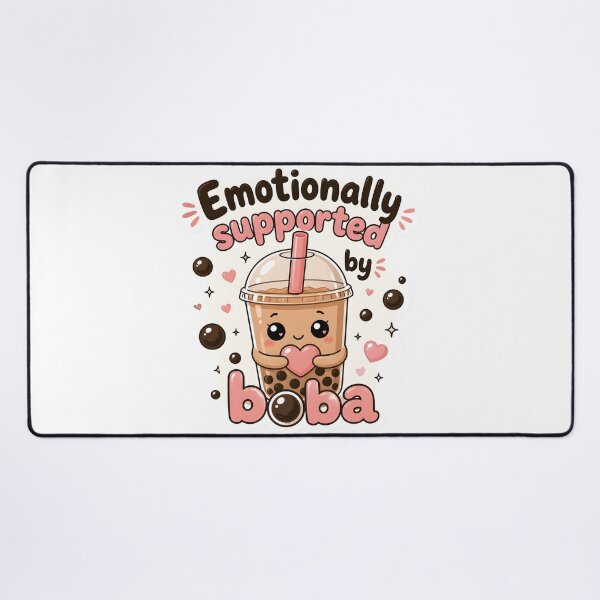 Item preview, Emotionally Supported by Boba Cute Bubble Tea Aesthetic Funny Food Lover Kawaii Dessert Design designed and sold by StickyGuys.