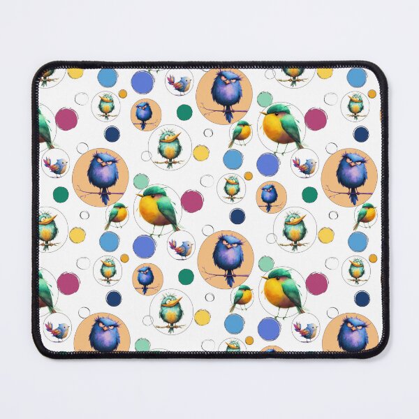 Item preview, Geometric, Colorful Pattern, With Funny Birds designed and sold by Vibria Pattern Studio.
