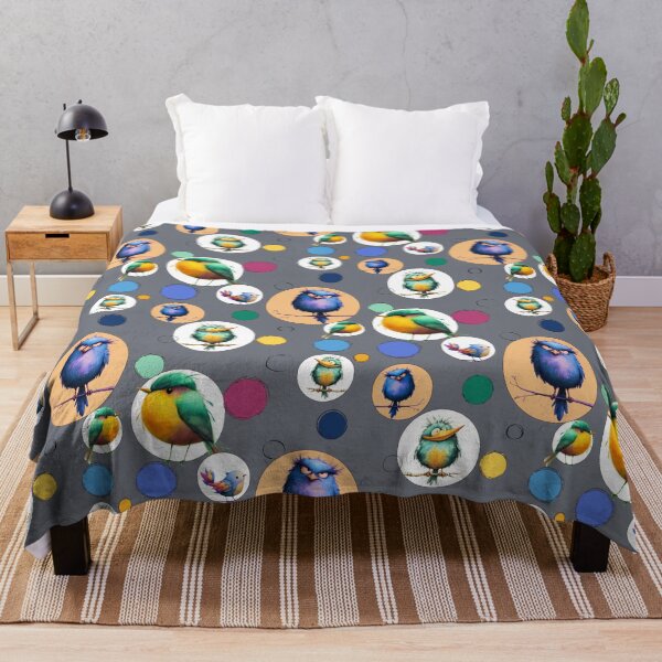 Item preview, Geometric, Colorful Pattern, With Funny Birds designed and sold by Vibria Pattern Studio.