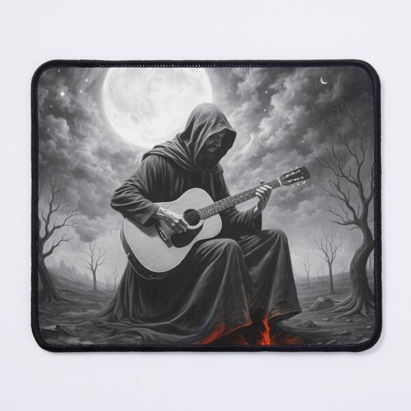 Item preview, Guitarist playing with a full moon by fire designed and sold by ericlatimer67.