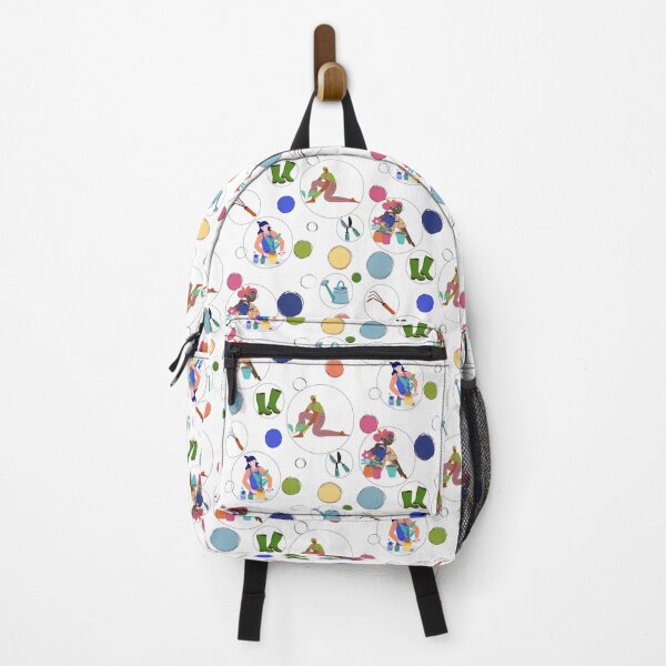 Item preview, Botanical Gardening Pattern With Plants, Tools And Gardeners designed and sold by Vibria Pattern Studio.