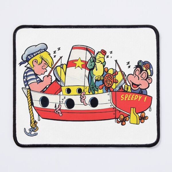 Item preview, Vintage Comic Cartoon Fishing Boat Illustration for Kids & Retro Art Lovers designed and sold by RickE.