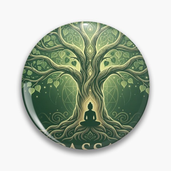 Item preview,  Vipassana – The Path of Insight | Meditating Figure Under Bodhi Tree Design designed and sold by ArtsyExplorer.