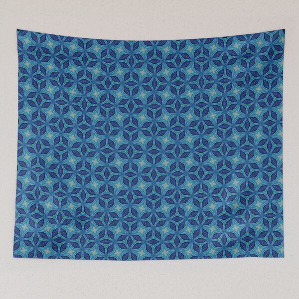 Item preview, Blue Geometric Kaleidoscope Pattern | Abstract Moroccan Tile Style | Symmetrical Boho Design designed and sold by GraceInNatureCo.