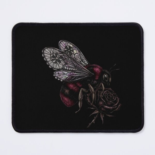Item preview, Dark Gothic Bumblebee with Lace Wings and Black Rose designed and sold by KelliesGrafix.