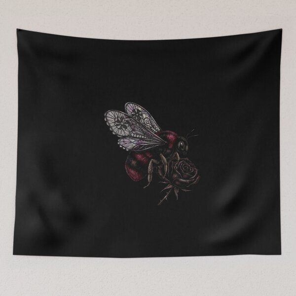 Item preview, Dark Gothic Bumblebee with Lace Wings and Black Rose designed and sold by KelliesGrafix.