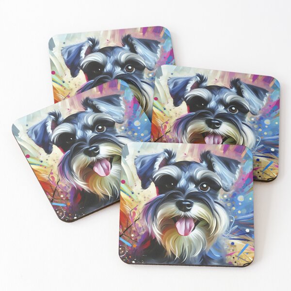 Item preview, Miniature Schnauzer Salt and Pepper Acrylic Art Portrait designed and sold by Puppy Puzzles Plus.