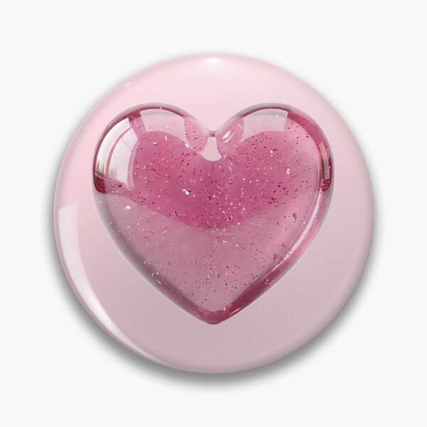 Item preview, ​Sparkling pink 3D glass heart shape  designed and sold by Meowyy.