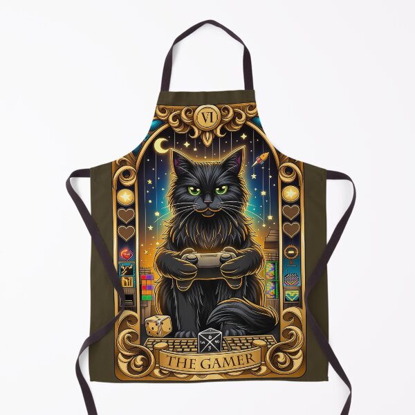 Item preview, The Gamer Black Cat Tarot Card designed and sold by PetsArt.