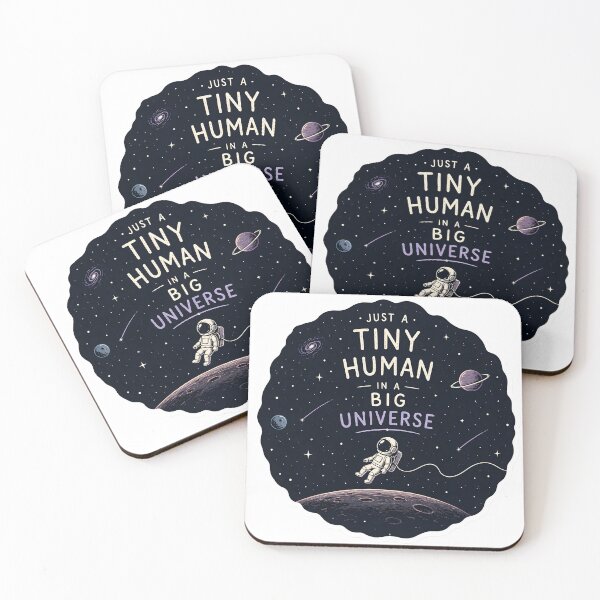 Item preview, Tiny Human Big Universe Astronaut Aesthetic Space Minimal Surreal Cosmic Quote Design designed and sold by StickyGuys.
