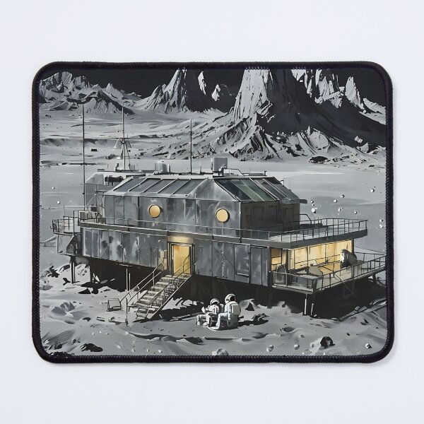 Item preview, BETTER VIEW HERE - LUNAR BASE ARCHITECTURE SKETCH designed and sold by Modern Nest Art.