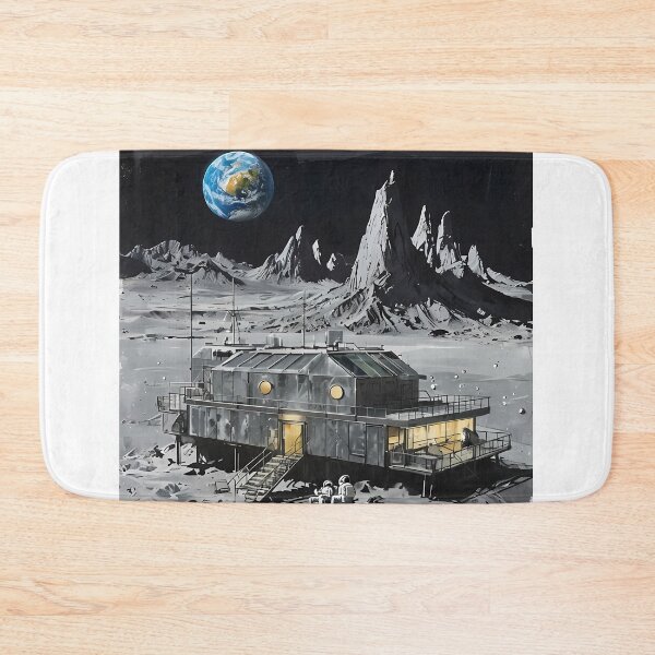 Artikelvorschau, BETTER VIEW HERE - LUNAR BASE ARCHITECTURE SKETCH entworfen und verkauft von Modern Nest Art.