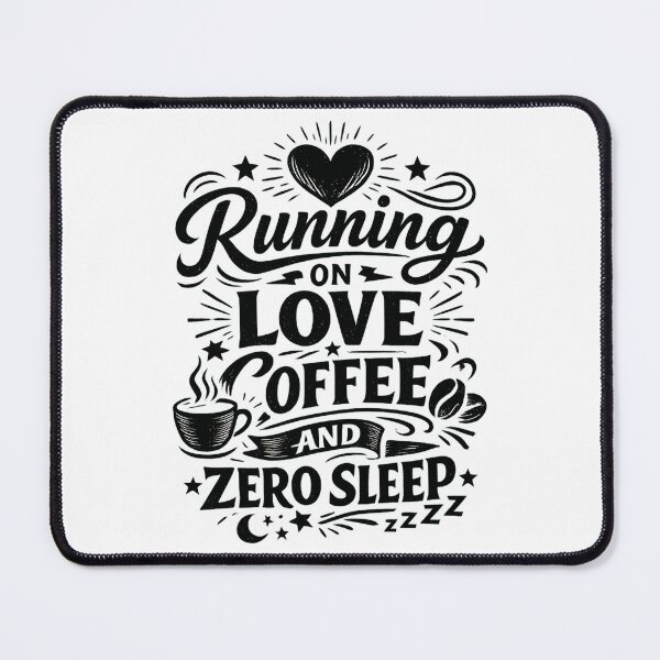 Item preview, Running On Love Coffee And Zero Sleep – Funny Coffee Lover Quote | Tired Mom & Lifestyle Humor Design designed and sold by Teetreasure2.