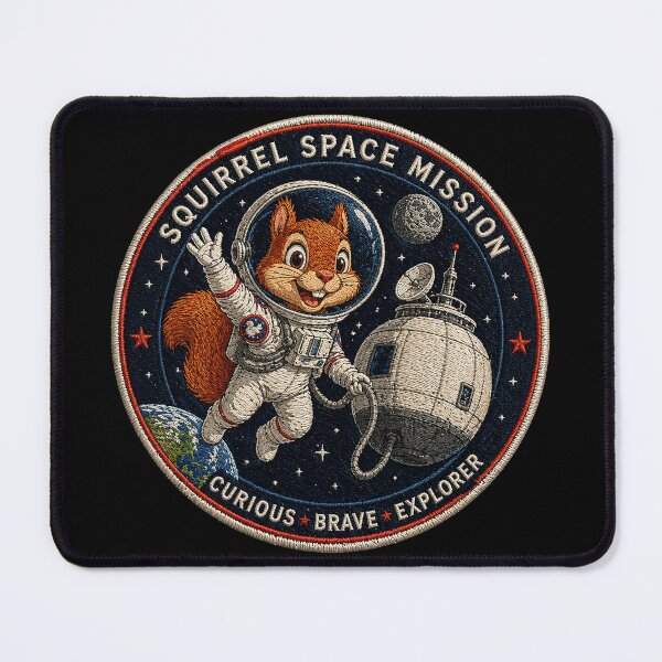 Item preview, Astronaut Squirrel Space Mission Patch designed and sold by SecretSquirrellDesigns.