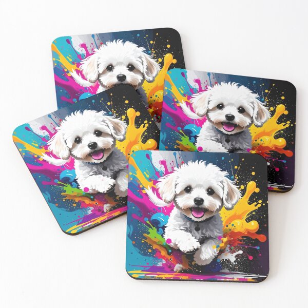Item preview, Maltipoo Puppy Splash Art – Cute Dog Illustration designed and sold by The Digital Compass.