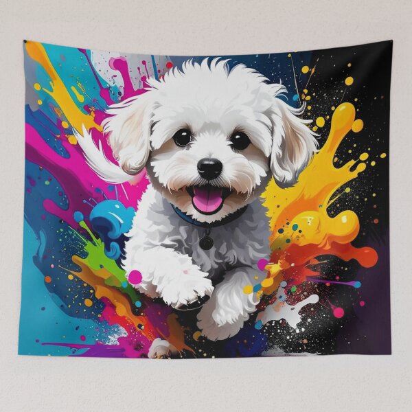 Item preview, Maltipoo Puppy Splash Art – Cute Dog Illustration designed and sold by The Digital Compass.