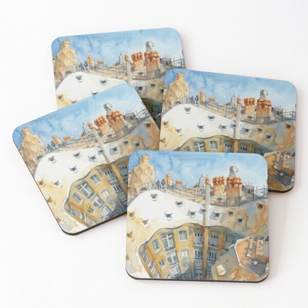 Item preview, La Pedrera Casa Mila Rooftop Barcelona Watercolor designed and sold by caracatita75.