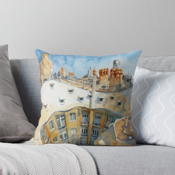 Item preview, La Pedrera Casa Mila Rooftop Barcelona Watercolor designed and sold by caracatita75.