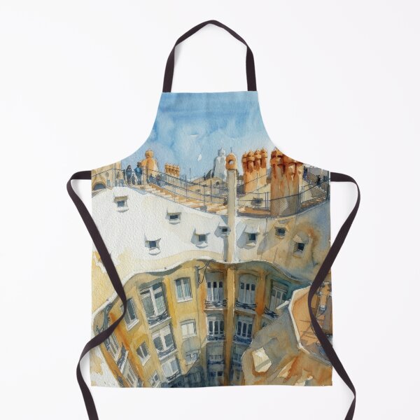 Item preview, La Pedrera Casa Mila Rooftop Barcelona Watercolor designed and sold by caracatita75.
