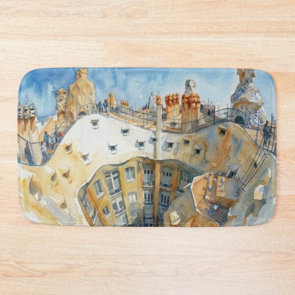 Item preview, La Pedrera Casa Mila Rooftop Barcelona Watercolor designed and sold by caracatita75.