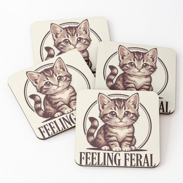 Item preview, Feeling Feral Cute Kitten – Funny Cat Meme Aesthetic Design designed and sold by RealCuties.