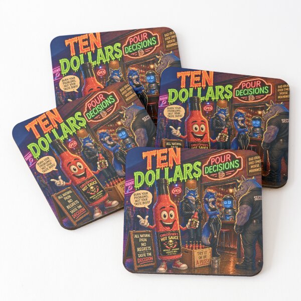 Item preview, Ten Dollars Funny Hot Sauce Bar Poster designed and sold by A Sinister Sly.