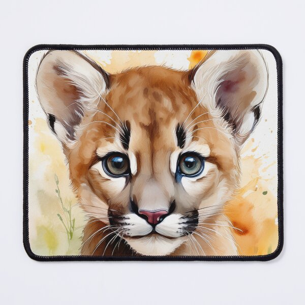 Item preview, Cute Woodland Baby Cougar Cub Watercolor designed and sold by Wildflower Mama Designs.