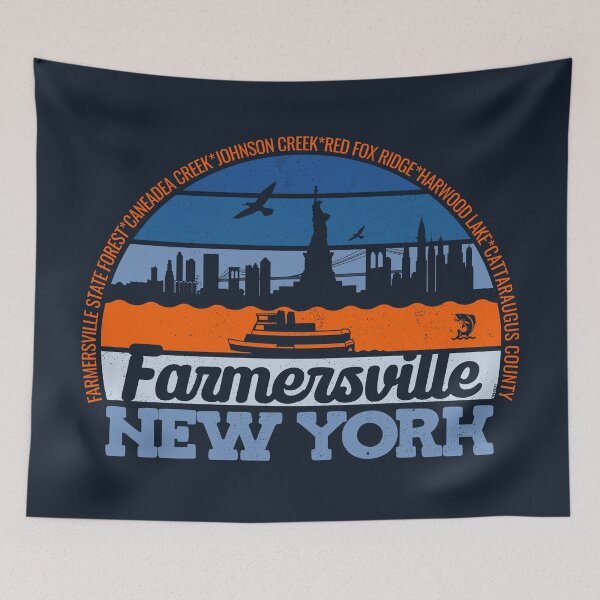 Item preview, Farmersville New York Sunset Retro Vintage Local Pride Logo designed and sold by CRHPOD20.