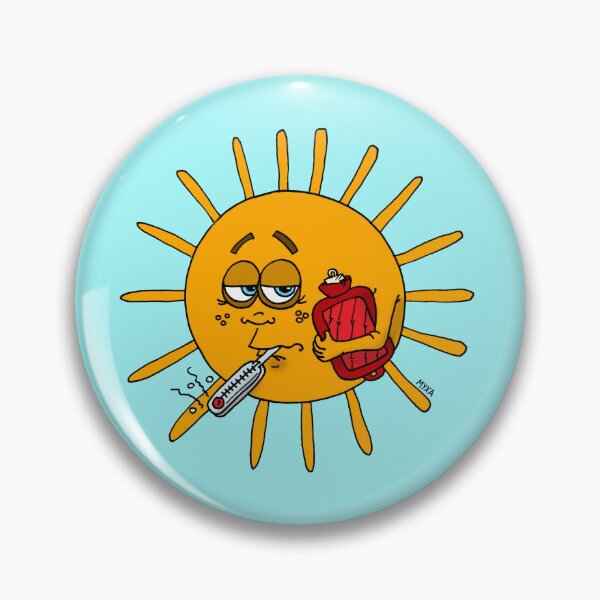 Item preview, Global Warming Cause - Sick Sun with Thermometer & Hot Water Bottle designed and sold by MyxaART.