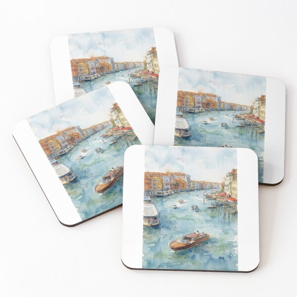 Item preview, Venice Grand Canal Gondola Watercolor Cityscape designed and sold by caracatita75.