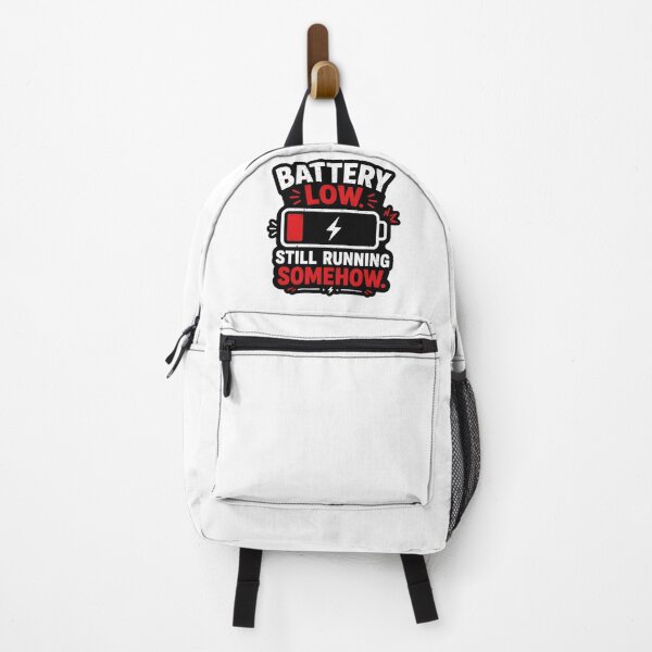 Item preview, Battery Low Still Running Somehow Funny Tired Humor Minimalist Burnout Relatable Design designed and sold by StickyGuys.