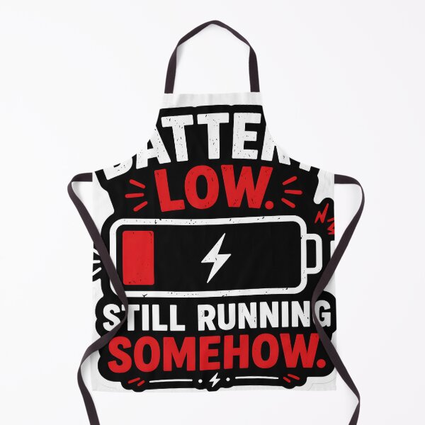 Item preview, Battery Low Still Running Somehow Funny Tired Humor Minimalist Burnout Relatable Design designed and sold by StickyGuys.