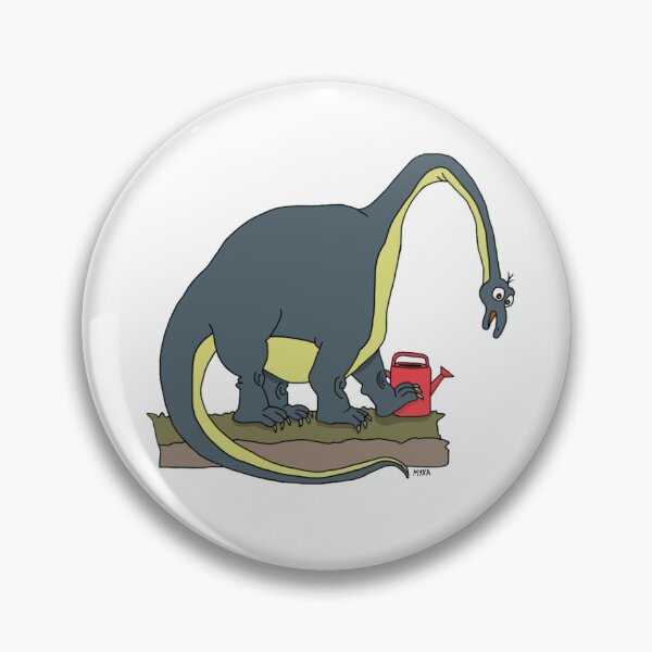 Item preview, Cute Diplodocus Gardner Dinosaur - Watering Plants Fun Art designed and sold by MyxaART.