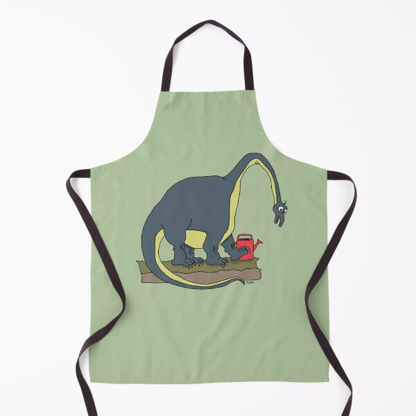 Item preview, Cute Diplodocus Gardner Dinosaur - Watering Plants Fun Art designed and sold by MyxaART.