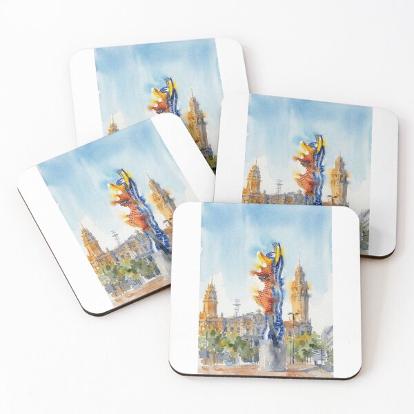 Item preview, Joan Miro Woman and Bird Statue Barcelona Watercolor designed and sold by caracatita75.