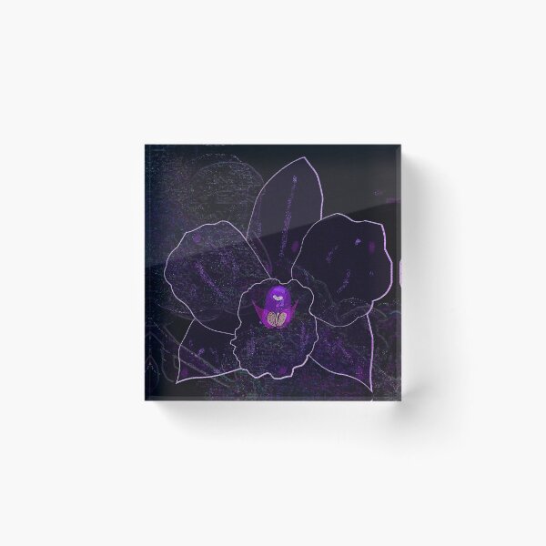 Item preview, Neon Purple Orchid – Dark Botanical Digital Art designed and sold by BatNature.