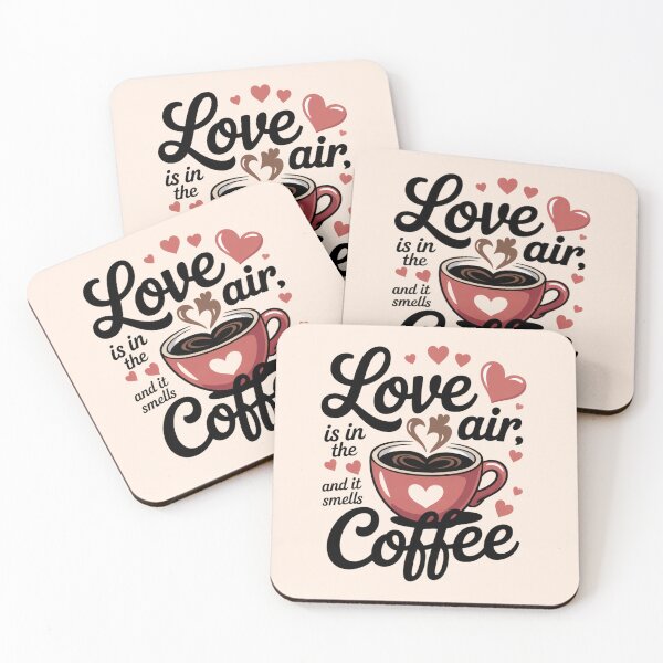 Item preview, Love Is In The Air And It Smells Like Coffee – Cute Romantic Coffee Design designed and sold by ABLAT-CREATIONS.