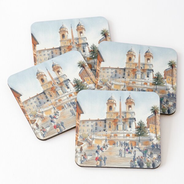 Item preview, Rome Spanish Steps Watercolor   designed and sold by caracatita75.