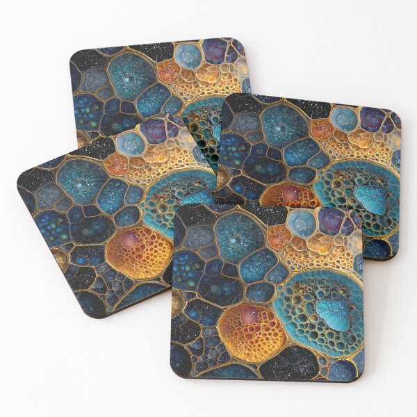 Item preview, Cosmic Gold Honeycomb Cellular Abstract Art designed and sold by LuminousFoundry.
