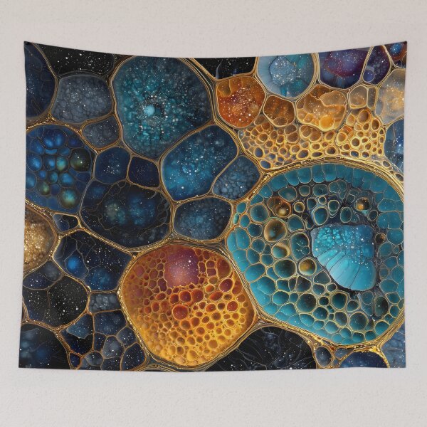 Item preview, Cosmic Gold Honeycomb Cellular Abstract Art designed and sold by LuminousFoundry.
