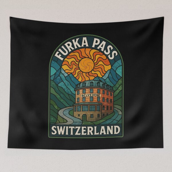 Item preview, Furka Pass Switzerland Stained Glass Art designed and sold by TomFrontierArt.