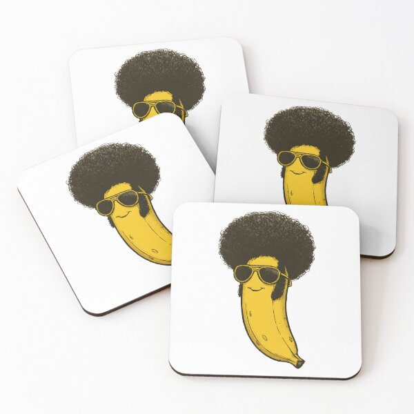 Item preview, Cool Banana with Afro Hair and Sunglasses – Funky Retro Cartoon Character designed and sold by Snifferius.