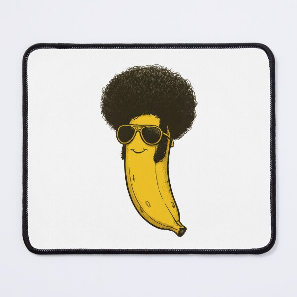 Item preview, Cool Banana with Afro Hair and Sunglasses – Funky Retro Cartoon Character designed and sold by Snifferius.