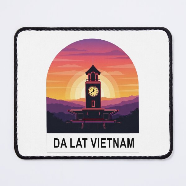 Item preview, Da Lat Vietnam Clock Tower Aesthetic Sunset Travel designed and sold by Threadnovax.