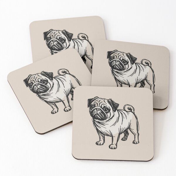 Item preview, an abstract scribble-style pug created with chaotic black hand-drawn lines designed and sold by 123ks.