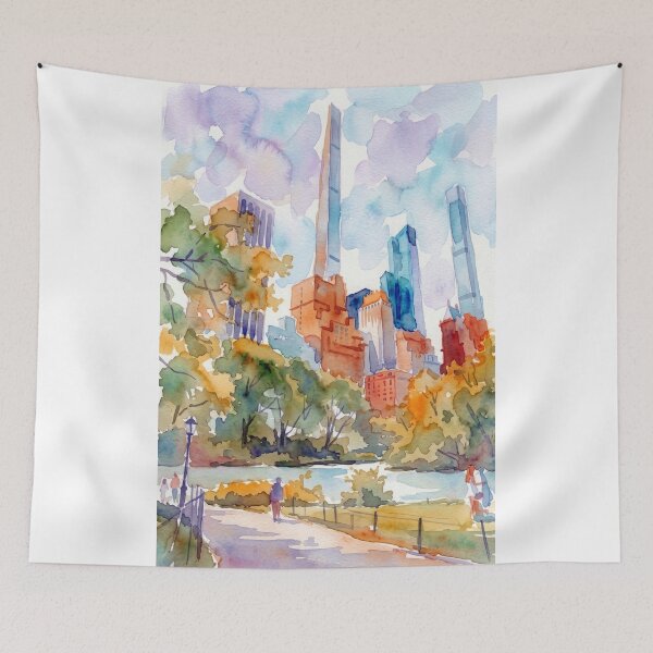 Item preview, Autumn Central Park Watercolor designed and sold by caracatita75.